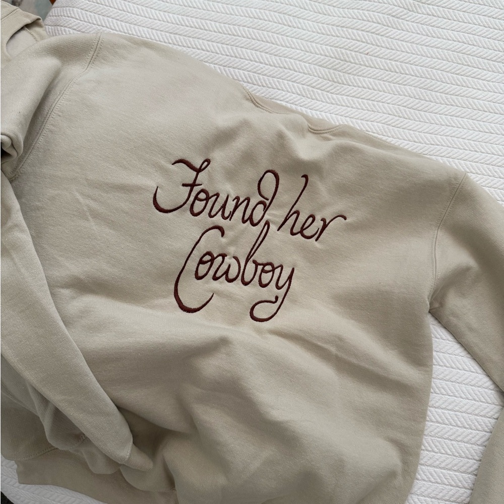 Found Her Cowboy Beige Sweatshirt